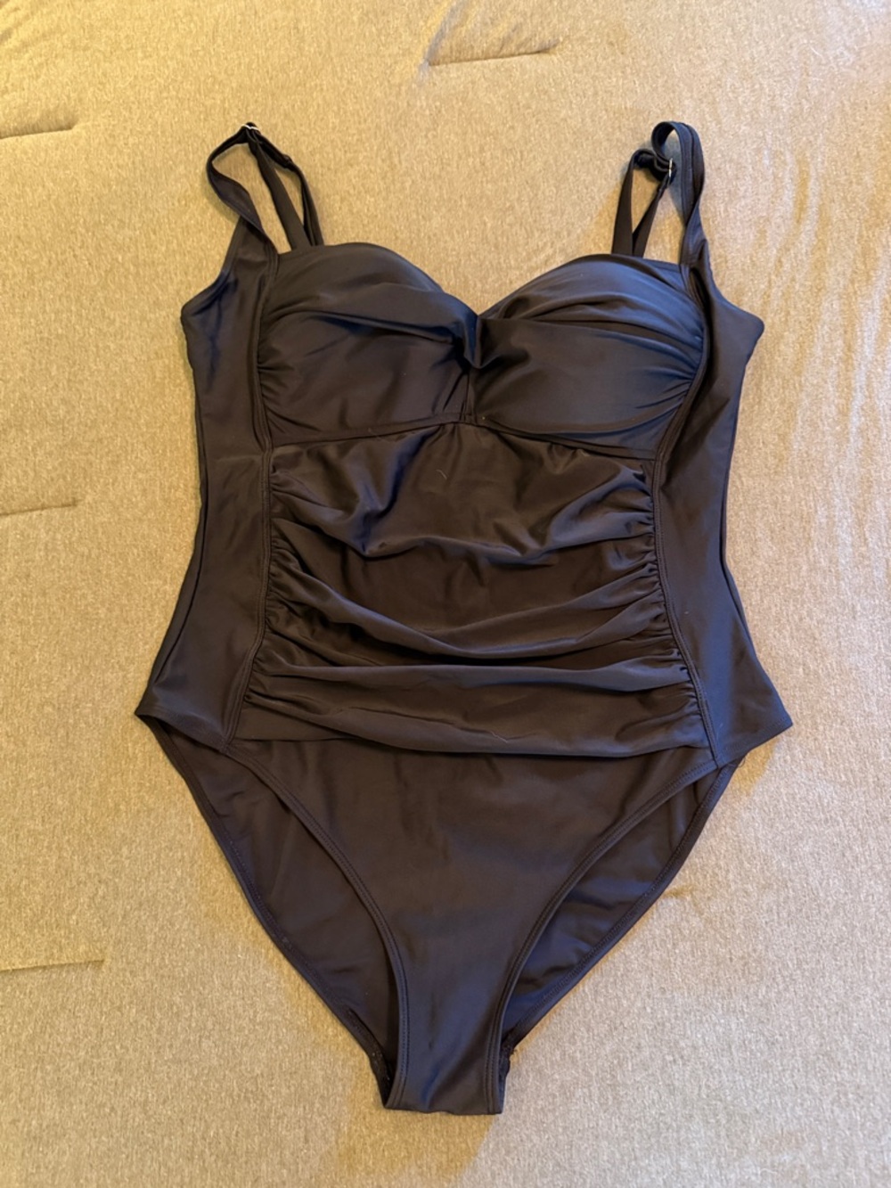 Classic Black One-Piece Swimsuit XXL tummy control
